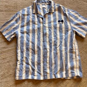 Old Navy Blue and White Striped Casual Shirt